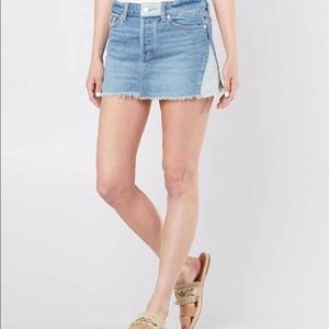 Free people patched denim skirt